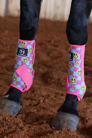 Pink and Blue Smiles Sport Boots Pink and Blue Smiles Sport Boots
