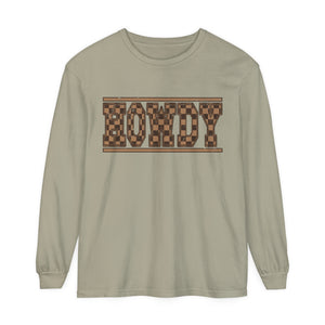 Howdy Checkered  Long Sleeve T-Shirt Howdy Checkered  Long Sleeve T-Shirt