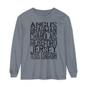 Cattle Breeds Long Sleeve T-Shirt Cattle Breeds Long Sleeve T-Shirt