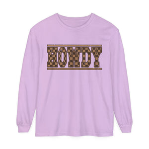 Howdy Checkered  Long Sleeve T-Shirt Howdy Checkered  Long Sleeve T-Shirt