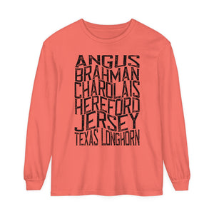 Cattle Breeds Long Sleeve T-Shirt Cattle Breeds Long Sleeve T-Shirt
