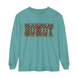 Howdy Checkered  Long Sleeve T-Shirt Howdy Checkered  Long Sleeve T-Shirt