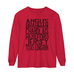 Cattle Breeds Long Sleeve T-Shirt Cattle Breeds Long Sleeve T-Shirt