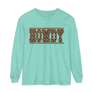 Howdy Checkered  Long Sleeve T-Shirt Howdy Checkered  Long Sleeve T-Shirt