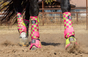 Lime/Pink Checkered Sport Boots Lime/Pink Checkered Sport Boots