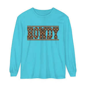 Howdy Checkered  Long Sleeve T-Shirt Howdy Checkered  Long Sleeve T-Shirt