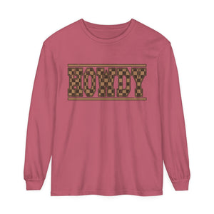 Howdy Checkered  Long Sleeve T-Shirt Howdy Checkered  Long Sleeve T-Shirt