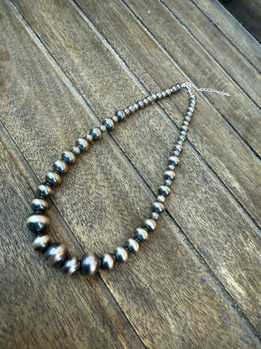 The Wyatt Hand Strung Sterling Silver Pearl Necklace - Ready to ship