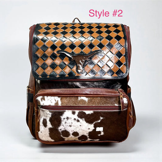 Leather and cowhide backpacks