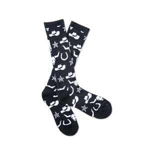 Get Western Black and White Performance Socks Get Western Black and White Performance Socks