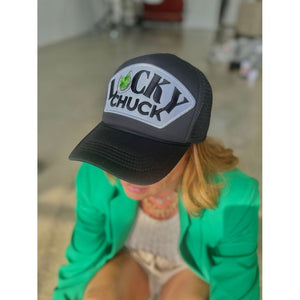 Lucky Chuck Black Full Front Patch Hat Lucky Chuck Black Full Front Patch Hat