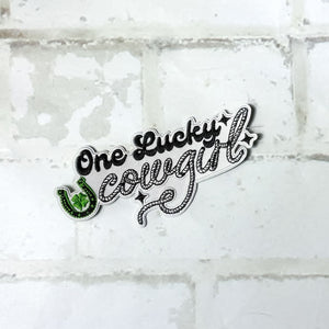 One Lucky Cowgirl Black Iron-on Patch One Lucky Cowgirl Black Iron-on Patch