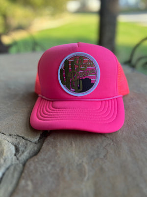 Lucky Dreamer Hot Pink Patch Trucker Hat Lucky Dreamer Hot Pink Patch Trucker Hat