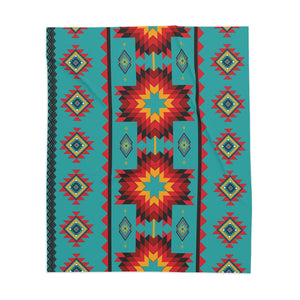Turquoise Aztec Sherpa Blanket Turquoise Aztec Sherpa Blanket