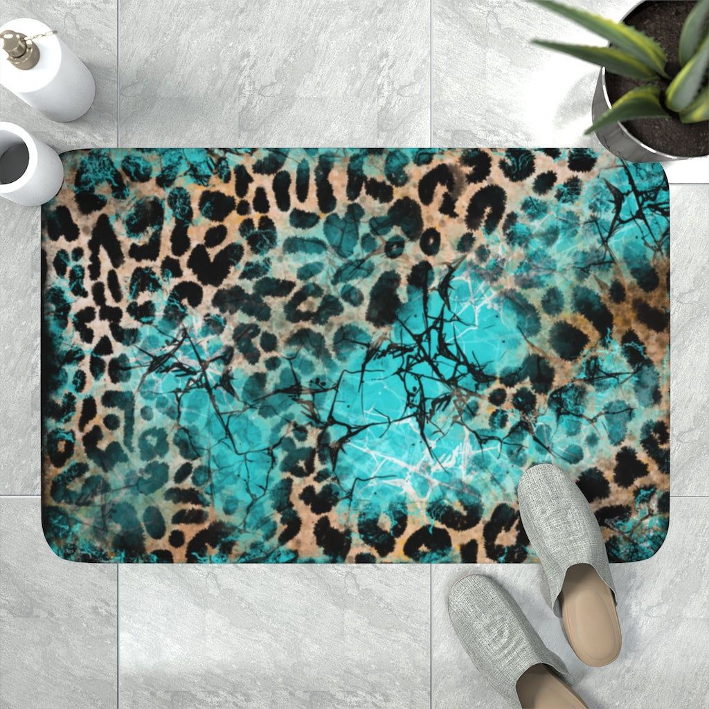 Turquoise Slab Memory Foam Bath Mat – Top Hand Brand