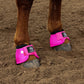 Shocking pink bell boots