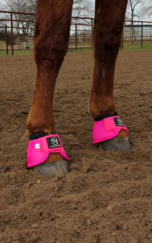 Shocking pink bell boots Shocking pink bell boots