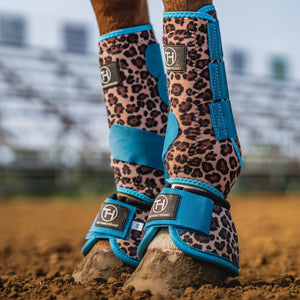 Cheetah and Turquoise Sport Boots Cheetah and Turquoise Sport Boots