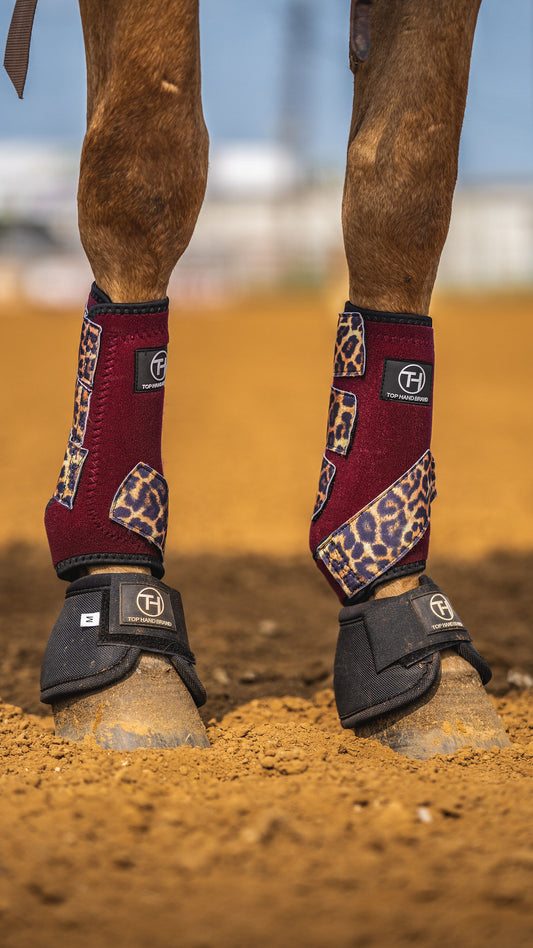 Burgundy w/Cheetah Straps Boot Bundle