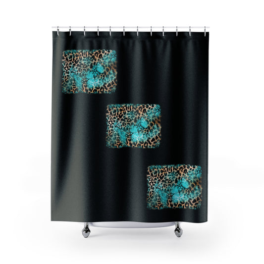 Turquoise Slab Shower Curtain