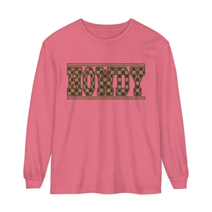 Howdy Checkered  Long Sleeve T-Shirt