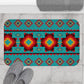 Turquoise Aztec Memory Foam Bath Mat