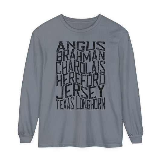 Cattle Breeds Long Sleeve T-Shirt