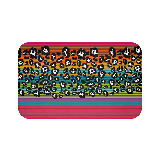 Snow Leopard Serape Memory Foam Bath Mat