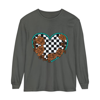 Checkered Spade Long Sleeve T-Shirt