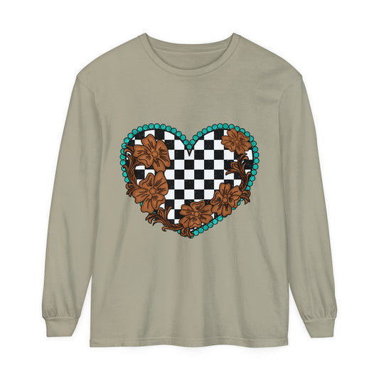 Checkered Spade Long Sleeve T-Shirt