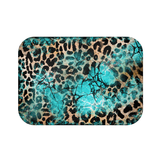 Turquoise Slab Memory Foam Bath Mat