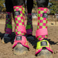 Lime/Pink Checkered Sport Boots