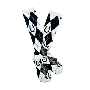 Lucky Argyle Blk/White Performance Socks