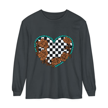 Checkered Spade Long Sleeve T-Shirt