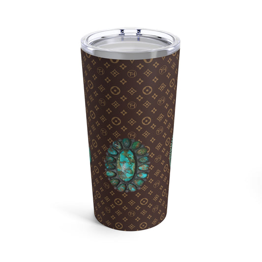 Brown and Turquoise tumbler