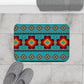 Turquoise Aztec Memory Foam Bath Mat