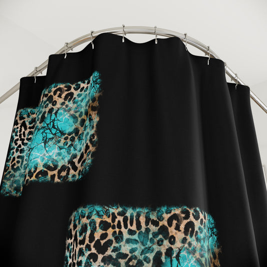 Turquoise Slab Shower Curtain