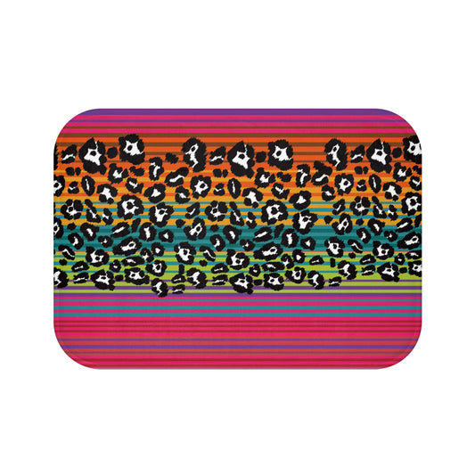 Snow Leopard Serape Memory Foam Bath Mat