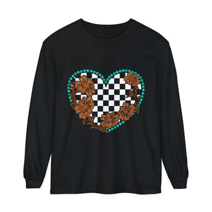 Checkered Spade Long Sleeve T-Shirt