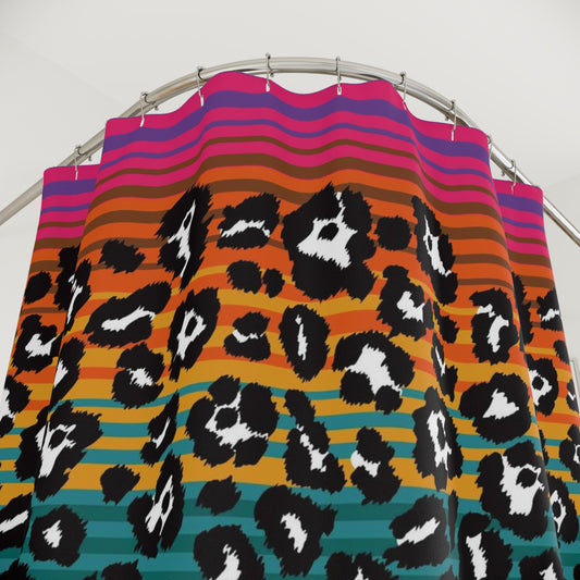 Snow Leopard Serape Shower Curtain