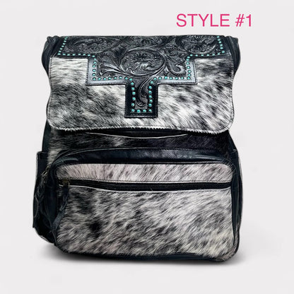 Leather and cowhide backpacks