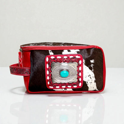 Leather and cowhide makeup bags