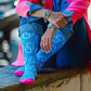 High Maintenance Cowgirl Sky Blue Performance Socks