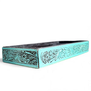 Tooled leather ring holders