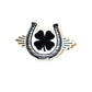 Black and White Lucky Horseshoe Iron-on Patch
