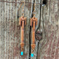 14230 Lthr Arrow w/Turquoise Earrings