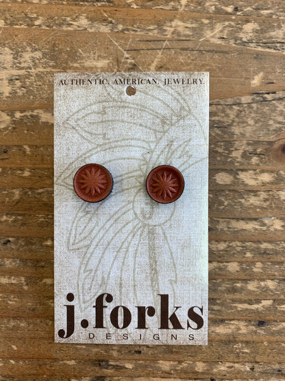 15811 Leather Stud Earrings