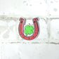 Hot Pink Lucky Horseshoe Iron-on Patch