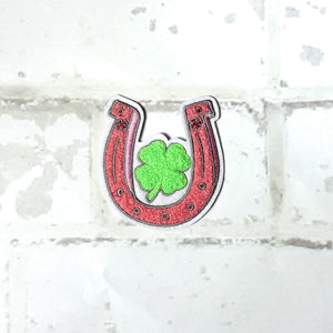 Hot Pink Lucky Horseshoe Iron-on Patch