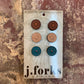 15811 Leather Stud Earrings 3 Pack